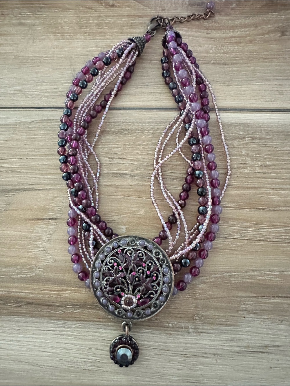 Boho Chic Medallion Beaded Necklace